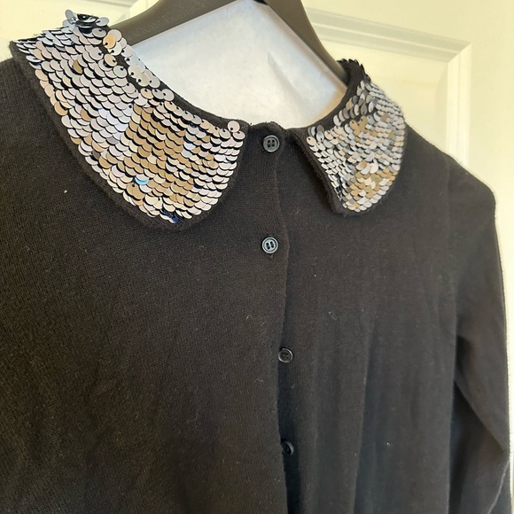 Jcrew CrewCuts Cotton Cardigan with Sequin Collar - Picture 2 of 4